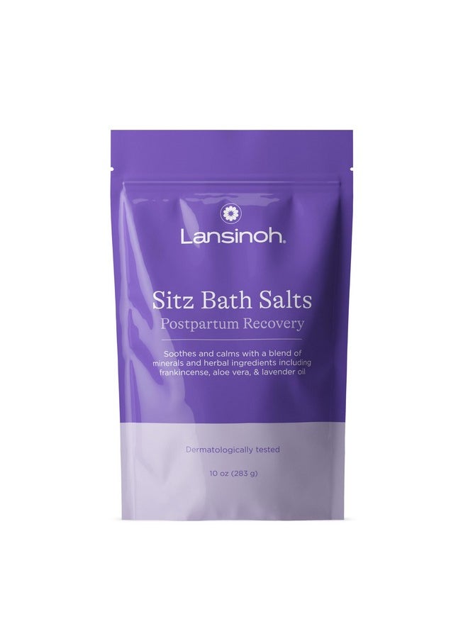 Lansinoh Sitz Bath Salts, Postpartum Essentials, And Hemorrhoid Treatment, Epsom Salt Bath Soak With Lavender Oil, Frankincense And Aloe Vera, 10 Ounce  - Image 1