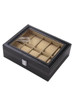 Kuber Industries Kuber Industries 10 Slots Watch Organizer|Watch Storage Box For Men & Women|Secure Closer|Wrist Watch Display BoxBlack|  - Image 1