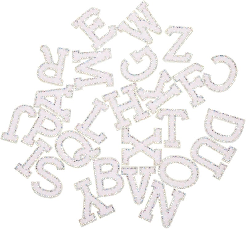 26pcs Pearl Letter Cloth Patches DIY Glitter Alphabet Applique Set for Clothing and Bag Decoration Craft Supplies - Image 1