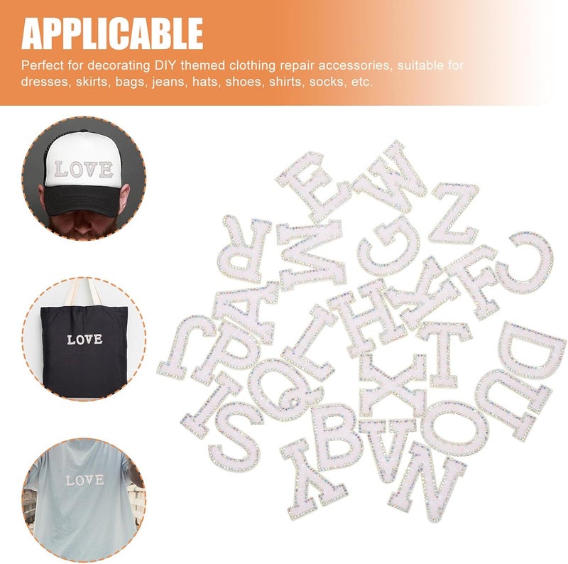26pcs Pearl Letter Cloth Patches DIY Glitter Alphabet Applique Set for Clothing and Bag Decoration Craft Supplies - Image 3