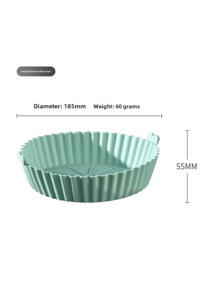 Air Fryer Paper Special Paper High Temperature Resistant Washable Baking Bakeware Oven Easy Cleaning Silicone Air Fryer Pad-Specifications:Green Small Size  - Image 1