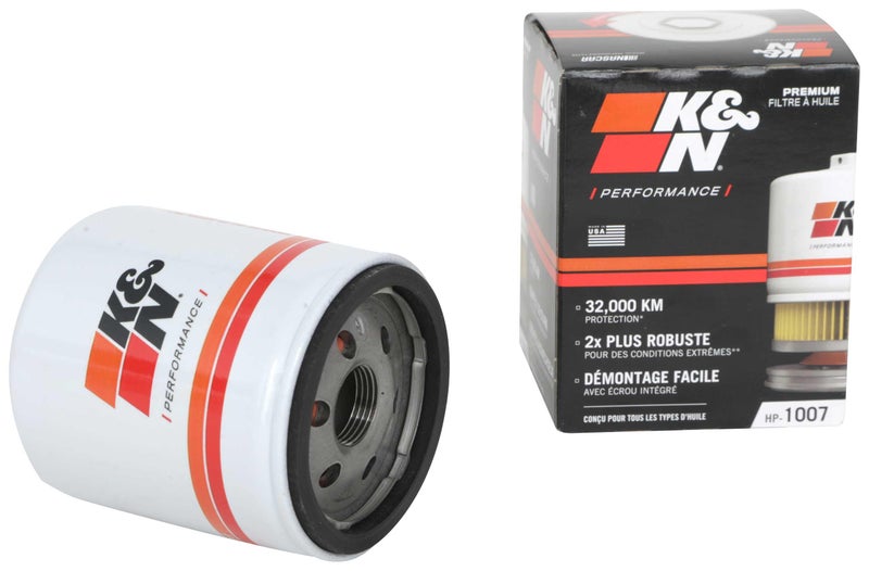 K&N Premium Oil Filter: 20,000 Mile Engine Protection with Wrench Off Nut: Compatible with Select CHEVROLET/GMC/BUICK/CADILLAC Vehicle Models (See Product Description for Select Models), HP-1007 - Image 1