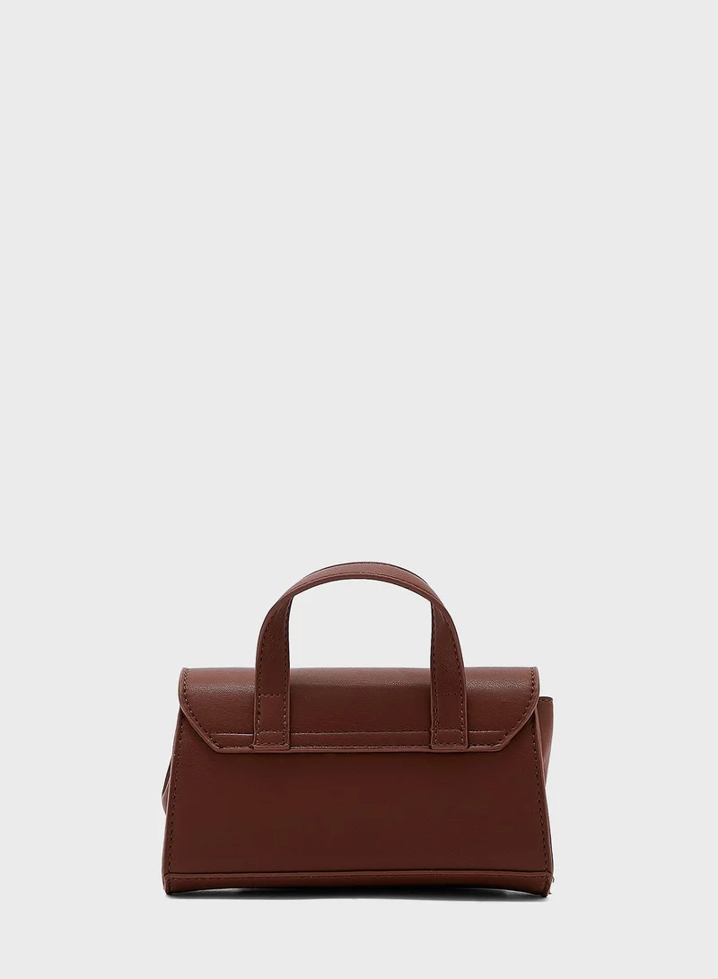 ELLA Chunky Chain Detail Satchel Bag
