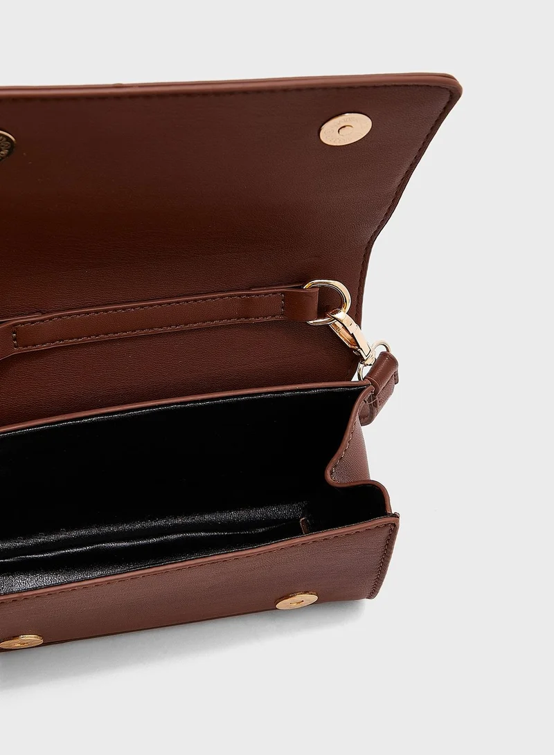 ELLA Chunky Chain Detail Satchel Bag