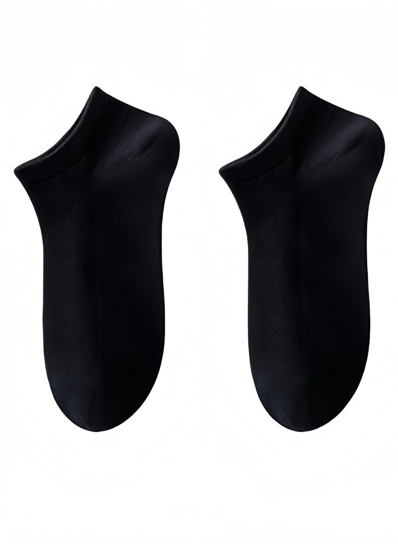 KEWANHONG 5 pairs of disposable socks for daily use,no-wash,low-top short socks,deodorant sports socks suitable for business trips,training,running,and camping,Suitable for both men and women,Black(for US 5.5-9) - Image 3