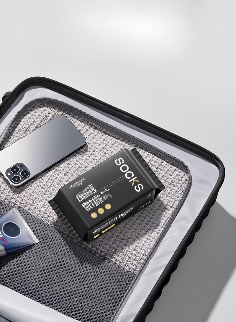 KEWANHONG 5 pairs of disposable socks for daily use,no-wash,low-top short socks,deodorant sports socks suitable for business trips,training,running,and camping,Suitable for both men and women,Black(for US 5.5-9) - Image 5