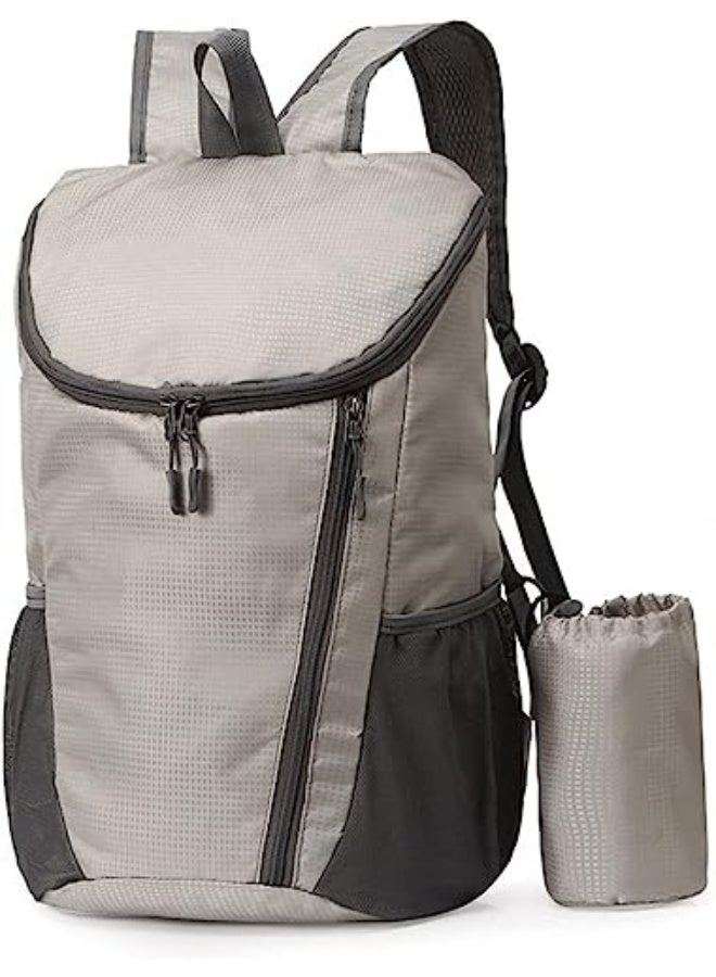 Generic MObyat Weekend Bags 20L Waterproof Folding Backpack,Waterproof Outdoor Sports Travel Backpack, Ultra-Light Portable School Bag (Color : Light Gray) - Image 1