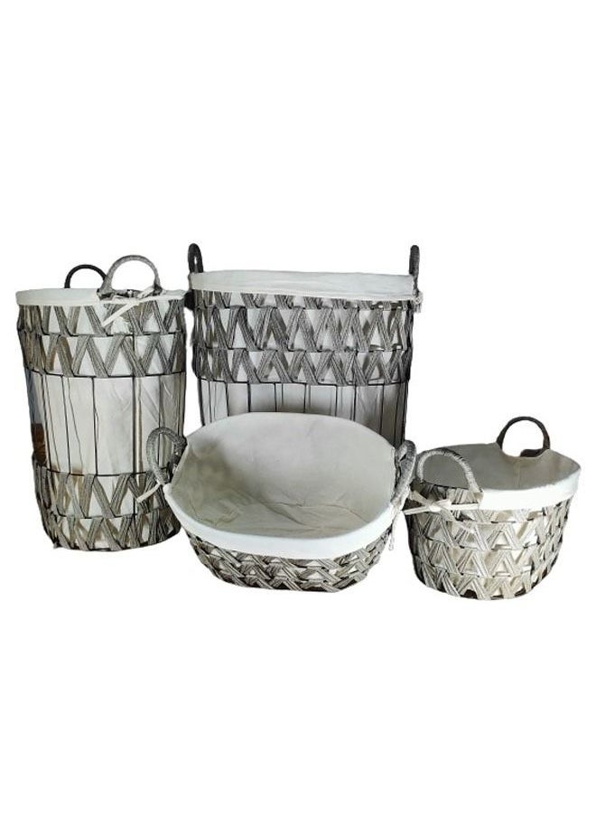 NKX - Set of 4 Open Weave Hamper Basket - Image 1