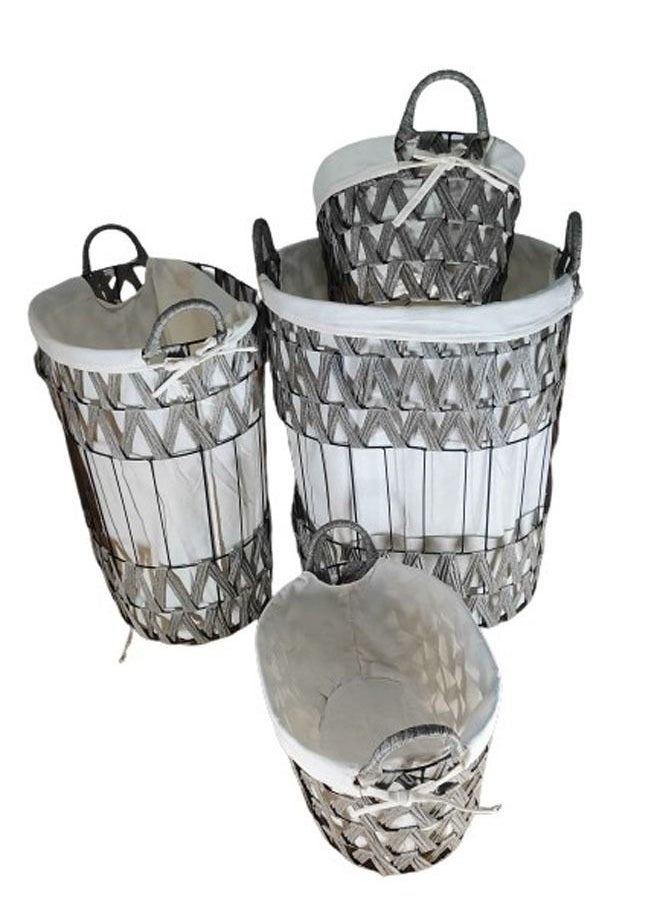 NKX - Set of 4 Open Weave Hamper Basket - Image 1