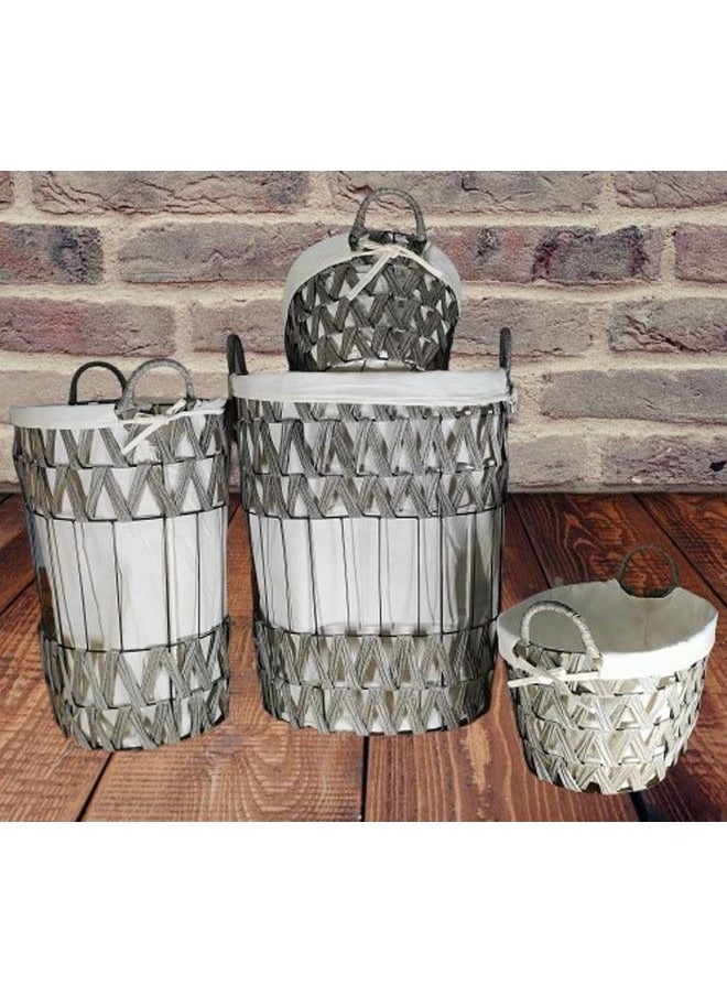 NKX - Set of 4 Open Weave Hamper Basket - Image 1