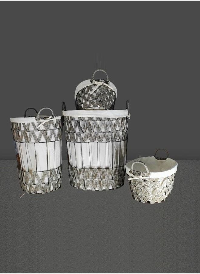 NKX - Set of 4 Open Weave Hamper Basket - Image 1