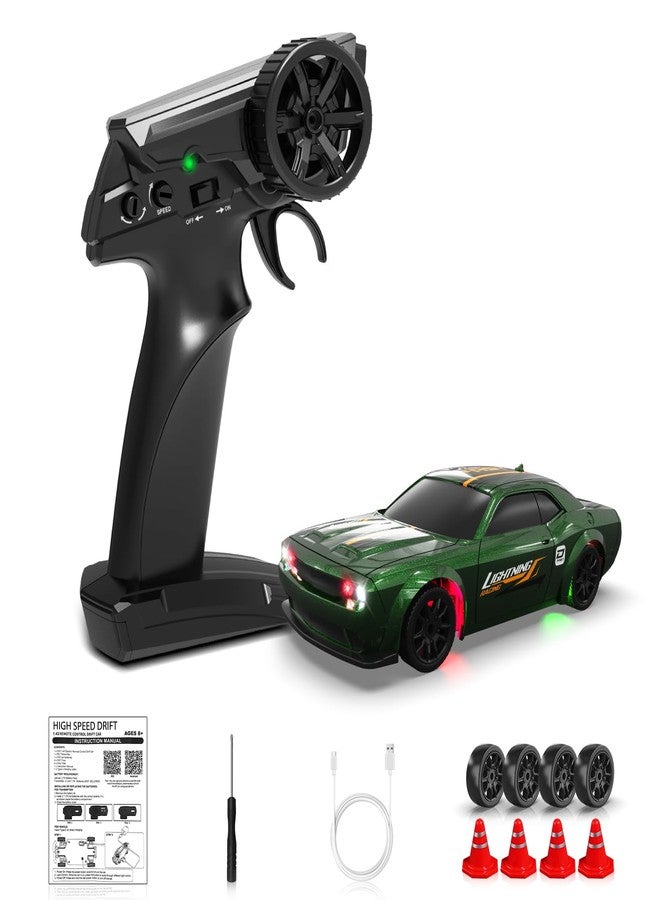 Sakeye 1/43 RC Drift Car, Mini Drifting RC Car with Gyro 2.4GHz Full Proportional Drift Cars 4WD RTR Remote Control Cars with Colorful Lights Gyroscope Fast Racing Vehicle Gift for Kids Boys Adults - Image 1