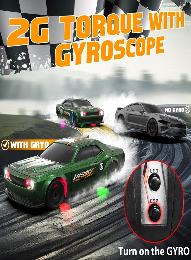 Sakeye 1/43 RC Drift Car, Mini Drifting RC Car with Gyro 2.4GHz Full Proportional Drift Cars 4WD RTR Remote Control Cars with Colorful Lights Gyroscope Fast Racing Vehicle Gift for Kids Boys Adults - Image 3