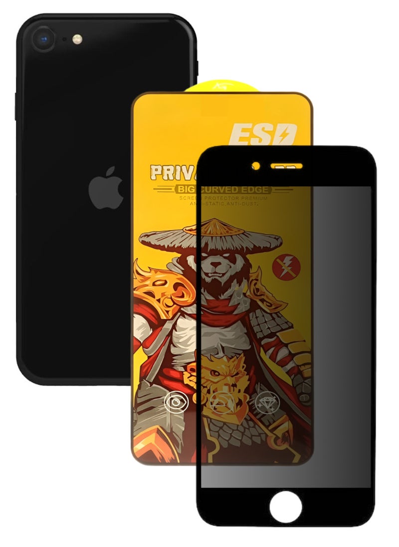 ESD Tempered Dustproof Privacy Glass Screen Protector Compatible For iPhone SE - Image 1