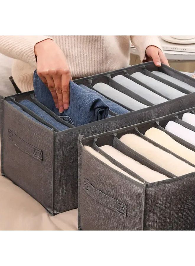 7 Grids Large Wardrobe Organizer Box Thickened Fabric Windproof Rainproof Large Capacity Easy Assemble - Image 4