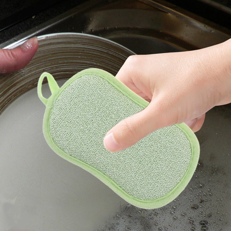 6 Pcs Multi Color Double Sided Dishwashing Sponges Reusable Kitchen Scrubbers - Image 5
