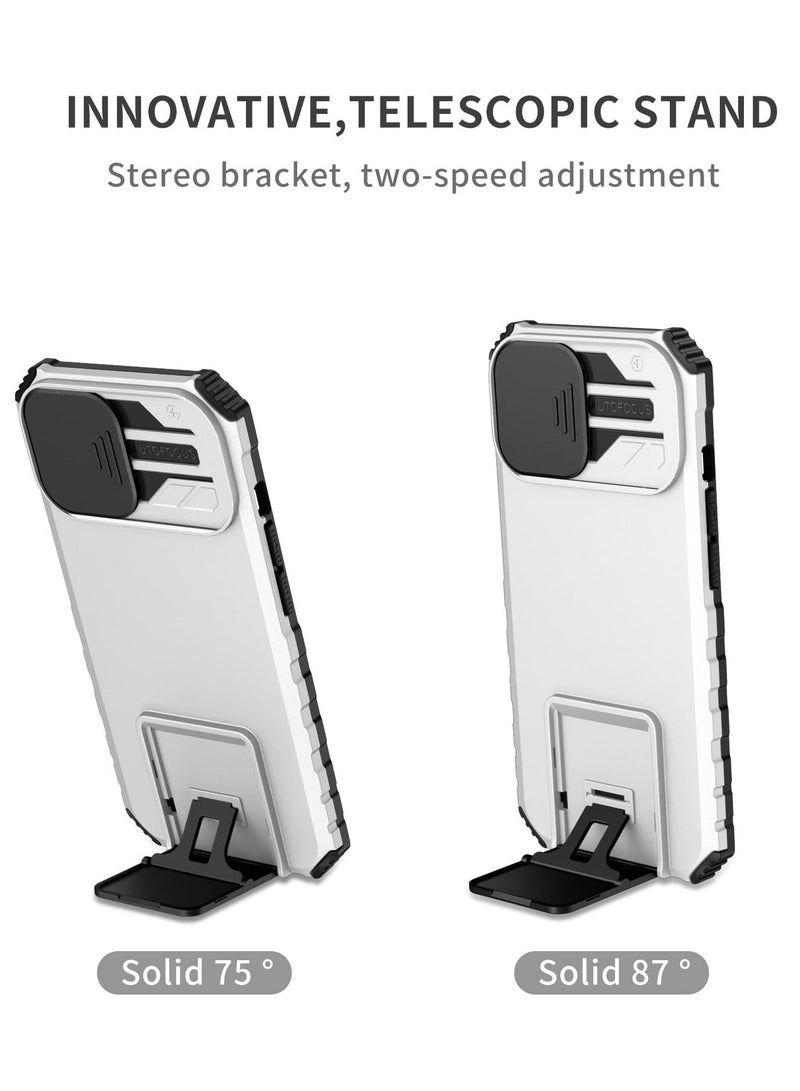 غطاء هاتف آبل آيفون 13، حامل تلسكوبي مبتكر، نافذة كاميرا حماية منزلقة، غطاء خلفي مضاد للصدمات - Image 2