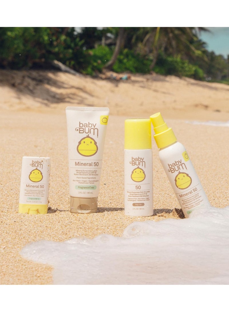 Sun Bum Baby Bum SPF 50 Sunscreen Spray | Mineral UVA/UVB Face and Body Protection for Sensitive Skin | Fragrance Free | Travel Size | 3 FL OZ - Image 4