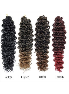 YXCHERISHAIR 14inch GoGo Curl Crochet Braids for Water Wave Crochet Hair for Black Women,Natural Black Deep Wave Synthetic Braiding hair Extensions (5Packs,1B)  - Image 5