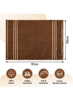 Kuber Industries Kuber Industries Pack of 4 Soft Cotton Face Towels For Men & Women/Ladies | Easily Washable | Pocket Towels & Workout Gym Napkins For Men - Dark Brown  - Image 3
