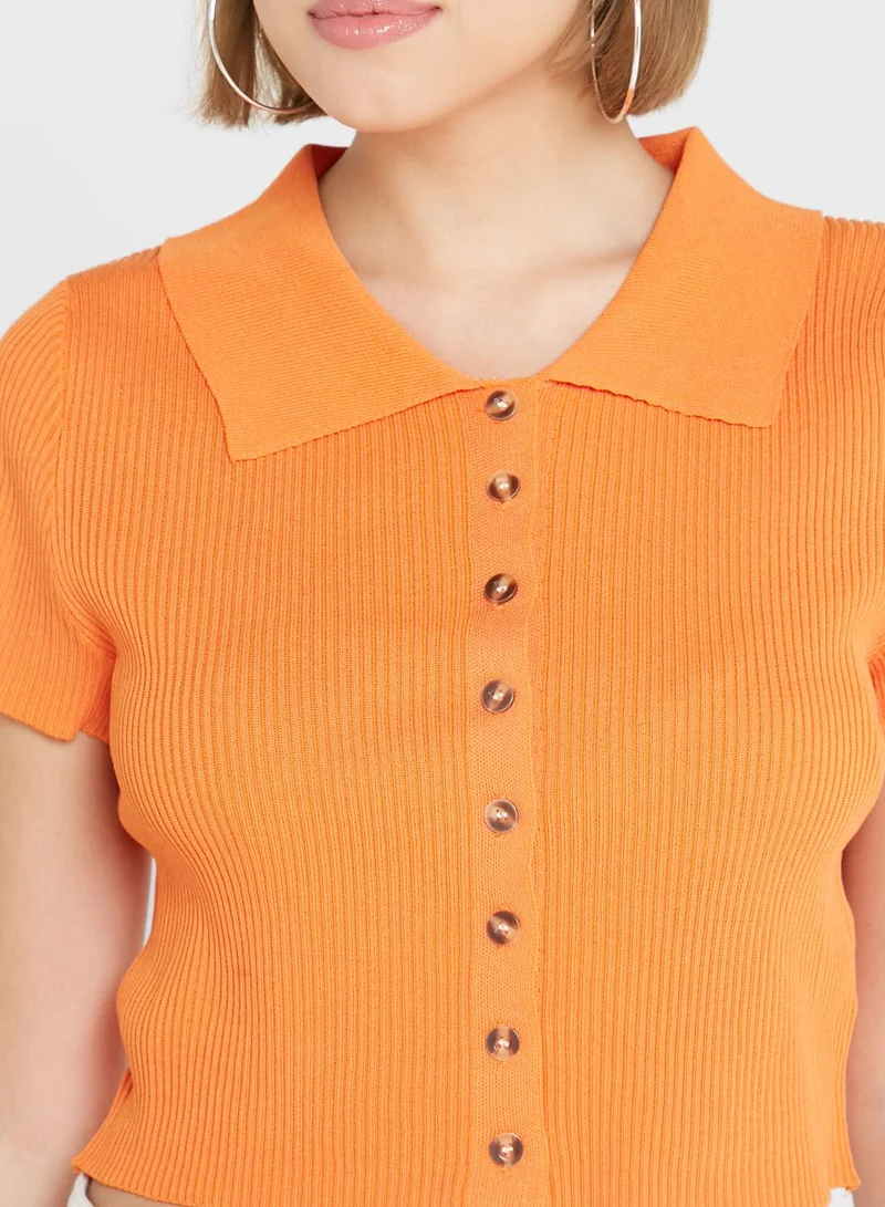 Ginger Cropped Polo Tee