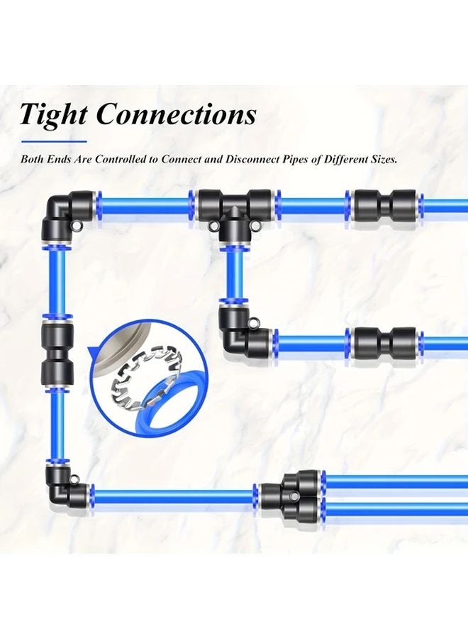 53 قطعة مجموعة وصلات الضغط للتوصيل 1/4 و3/8 و1/2 بوصة موصلات سريعة ذات نتوئات لخرطوم الهواء - Image 5