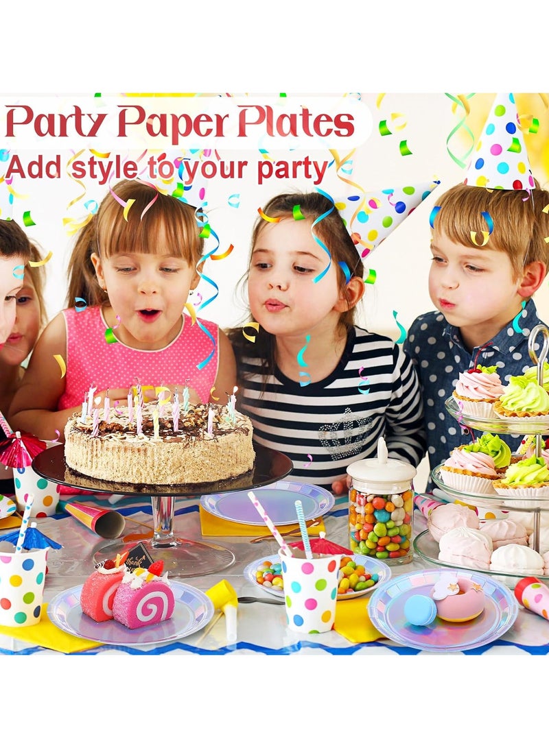 CMGTYYD 40Pcs Silver Party Paper Plates,7 inch Xmas Party Tableware Decor Paper Plates for Christmas Party Supplies Table Decorations - Image 5