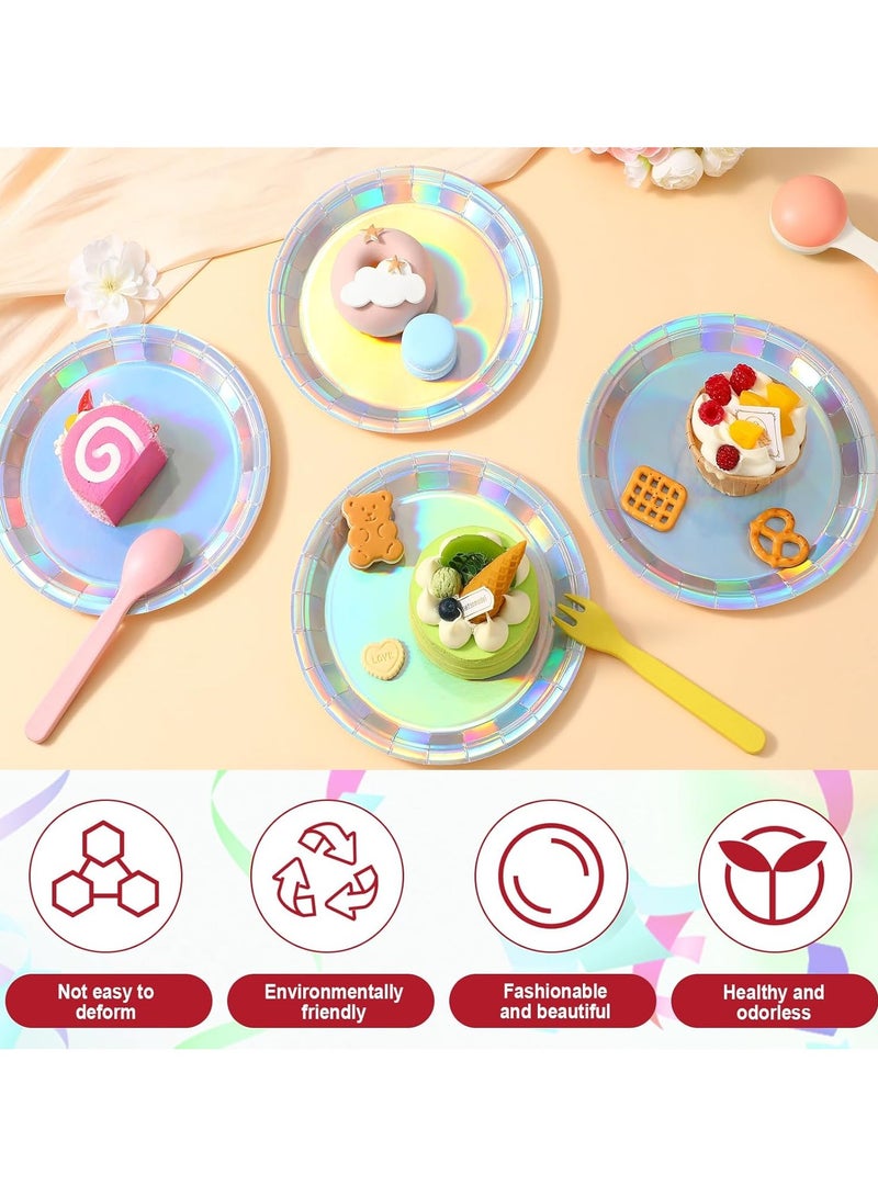 CMGTYYD 40Pcs Silver Party Paper Plates,7 inch Xmas Party Tableware Decor Paper Plates for Christmas Party Supplies Table Decorations - Image 3