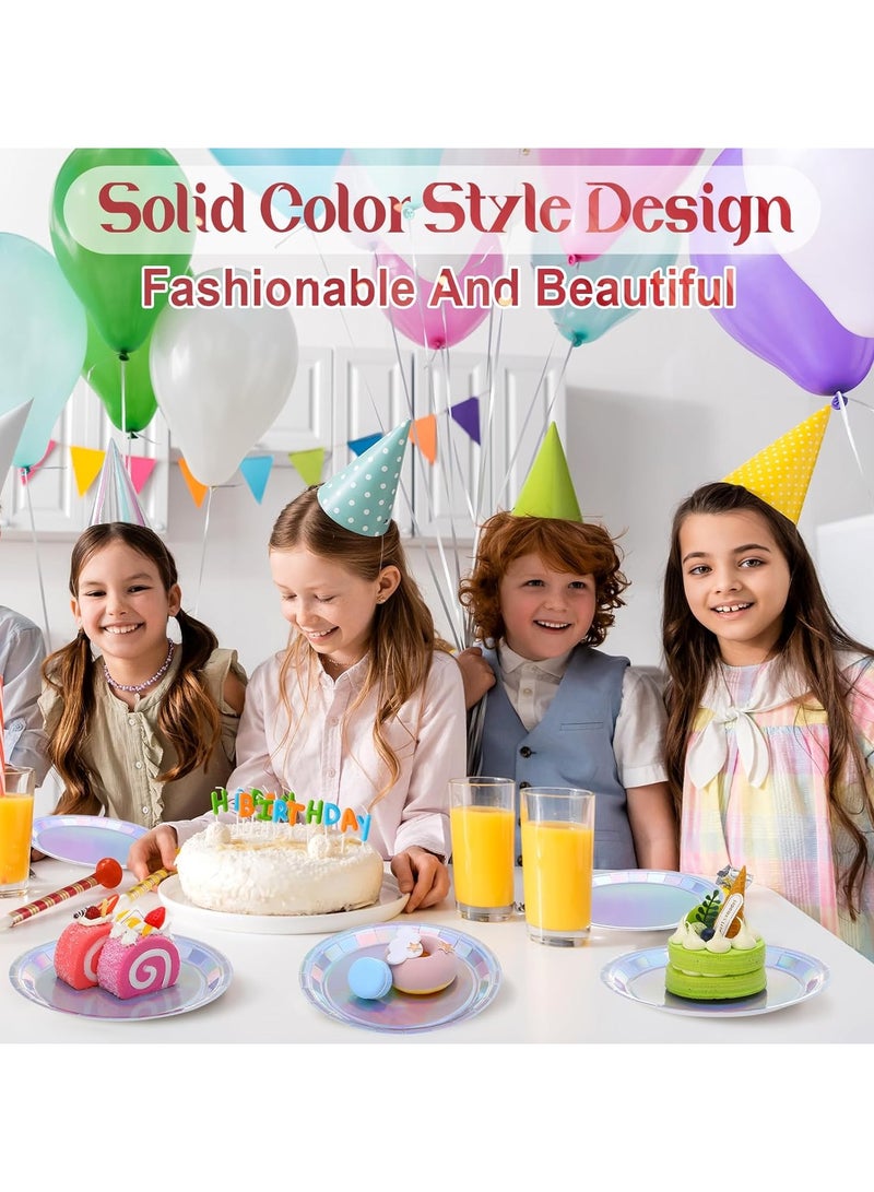 CMGTYYD 40Pcs Silver Party Paper Plates,7 inch Xmas Party Tableware Decor Paper Plates for Christmas Party Supplies Table Decorations - Image 4