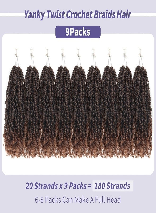 Datanala Yanky Twists Crochet Braiding Hair 12 Inch 9 Packs Crochet Hair with Curls Micro Spring Twists Crochet Hair Pre-looped Curly Crochet Braids Hair Extensions for Women (T30#, 12inch) - Image 3