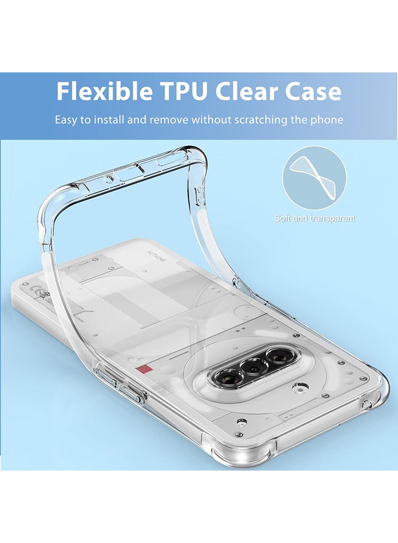 رفع القضية حافظة شفافة من Nothing Phone 3a 2025، غطاء هاتف خلوي من مادة TPU ممتص للصدمات مع زوايا معززة، حافظة واقية ناعمة ومرنة وواضحة للغاية - Image 5