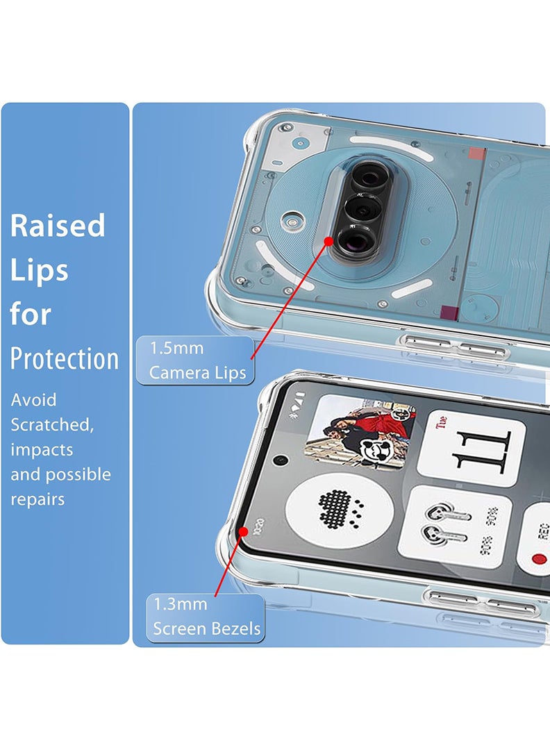 رفع القضية حافظة شفافة من Nothing Phone 3a 2025، غطاء هاتف خلوي من مادة TPU ممتص للصدمات مع زوايا معززة، حافظة واقية ناعمة ومرنة وواضحة للغاية - Image 2