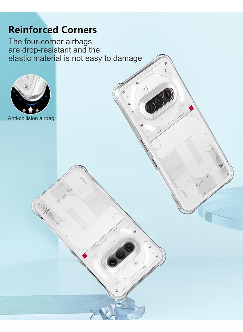 رفع القضية حافظة شفافة من Nothing Phone 3a 2025، غطاء هاتف خلوي من مادة TPU ممتص للصدمات مع زوايا معززة، حافظة واقية ناعمة ومرنة وواضحة للغاية - Image 3