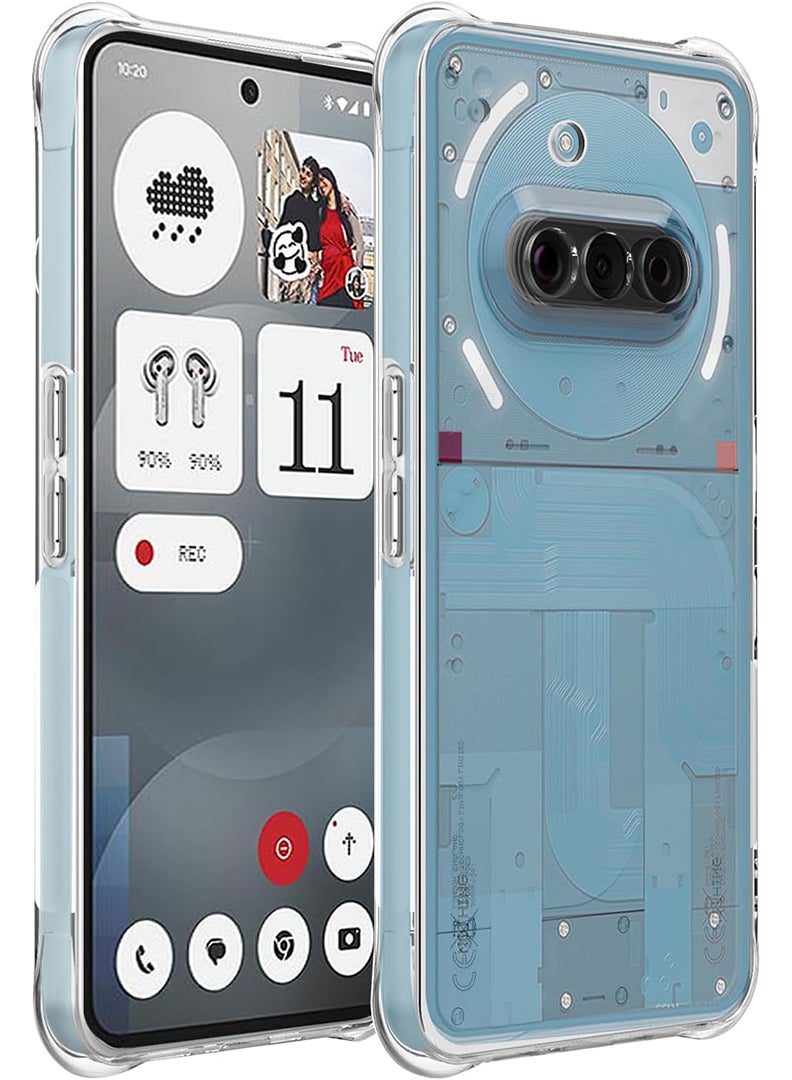 رفع القضية حافظة شفافة من Nothing Phone 3a 2025، غطاء هاتف خلوي من مادة TPU ممتص للصدمات مع زوايا معززة، حافظة واقية ناعمة ومرنة وواضحة للغاية - Image 1