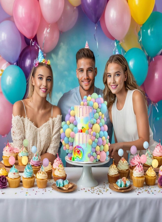 RASSLISA 113 قطعة من أعواد الكيك الملونة بخمسة أحجام - غطاء كعكة على شكل كرة وكرات لؤلؤية وغطاء كعكة كب كيك لتزيين حفلات أعياد الميلاد وحفلات الزفاف - Image 4