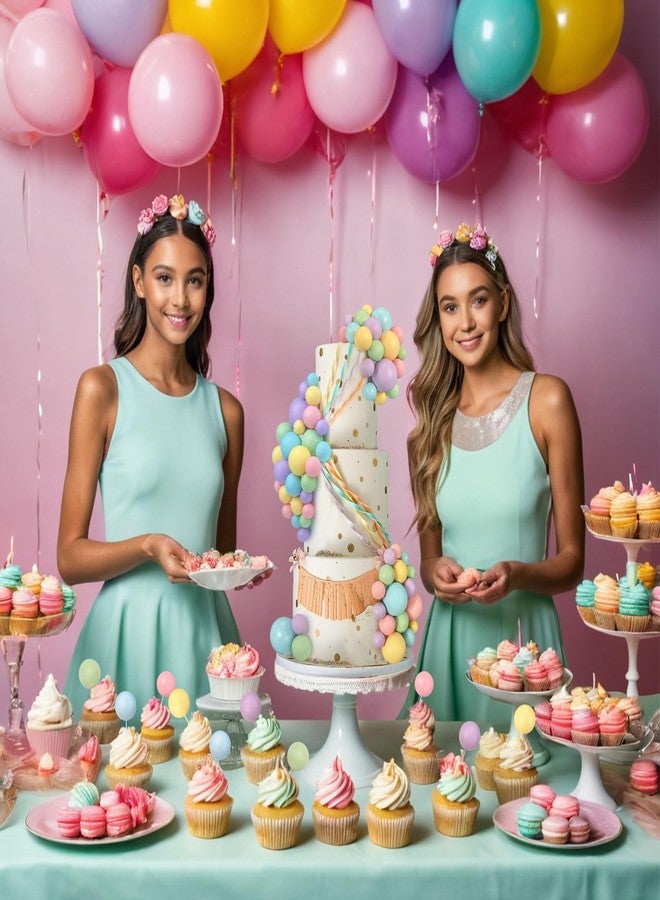 RASSLISA 113 قطعة من أعواد الكيك الملونة بخمسة أحجام - غطاء كعكة على شكل كرة وكرات لؤلؤية وغطاء كعكة كب كيك لتزيين حفلات أعياد الميلاد وحفلات الزفاف - Image 5