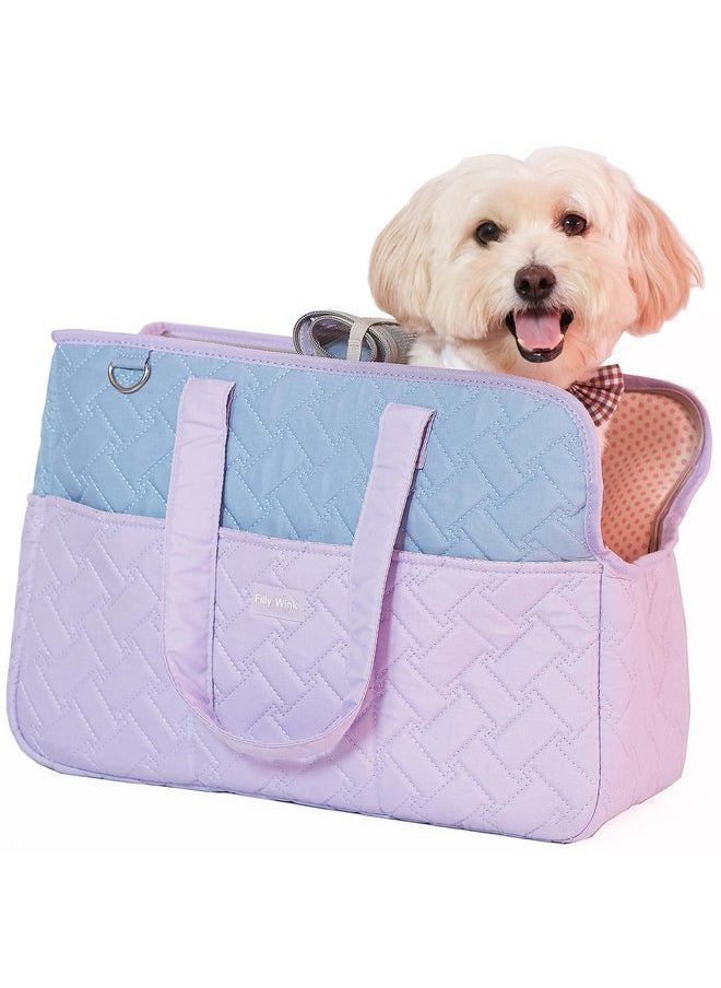 Filly Wink - Dog Carrier Purse 3-in-1 Purple & Blue Pet Travel Bag for Small Dogs & Cats - Handheld, Crossbody, & Shoulder Carry with 4 Extra Front and Sided Storage Pockets Soft, Comfortable, Perfect for Travel - Image 1