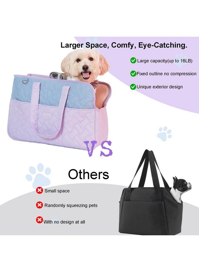 Filly Wink - Dog Carrier Purse 3-in-1 Purple & Blue Pet Travel Bag for Small Dogs & Cats - Handheld, Crossbody, & Shoulder Carry with 4 Extra Front and Sided Storage Pockets Soft, Comfortable, Perfect for Travel - Image 1