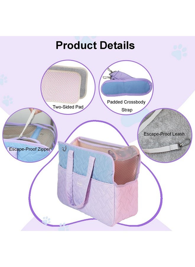 Filly Wink - Dog Carrier Purse 3-in-1 Purple & Blue Pet Travel Bag for Small Dogs & Cats - Handheld, Crossbody, & Shoulder Carry with 4 Extra Front and Sided Storage Pockets Soft, Comfortable, Perfect for Travel - Image 1