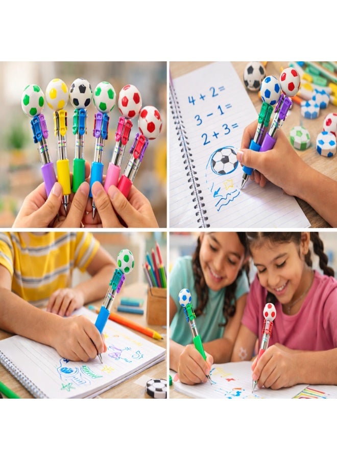 مجموعة من 30 ممحاة و6 أقلام بتصميم كرة قدم، مثالية كهدايا تذكارية وتوزيعات حفلات. مجموعة من 36 قطعة - Image 2