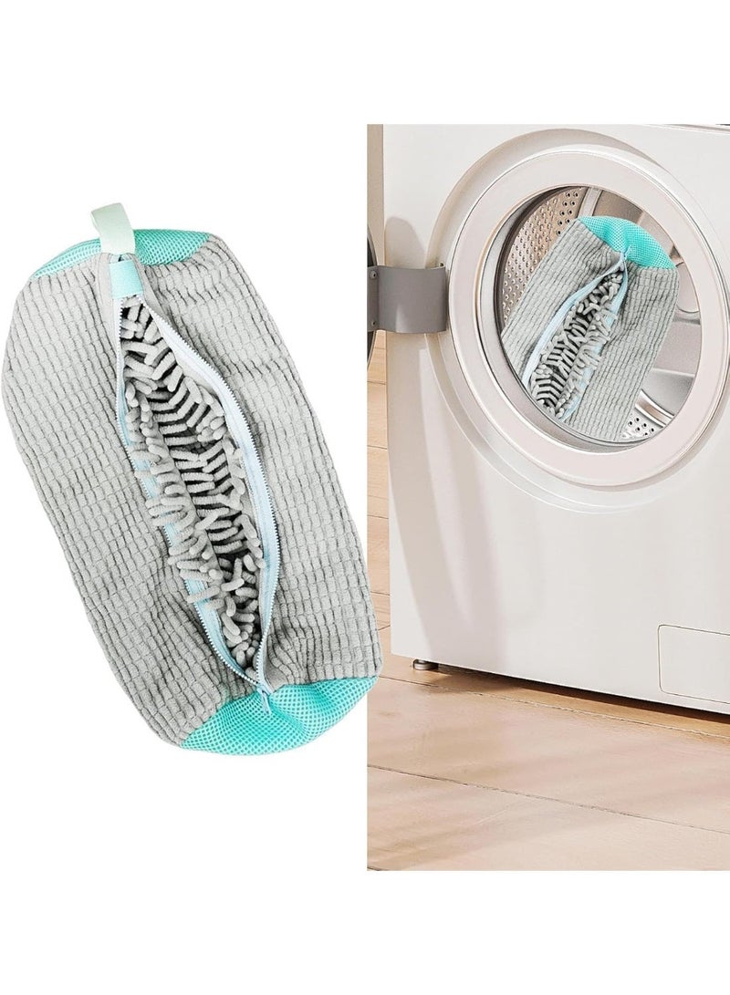 Grey Mesh Shoe Washing Machine Bag Sneaker Wash Bag Laundry Net Care Bag with Zipper for Laundry Protection - Image 3