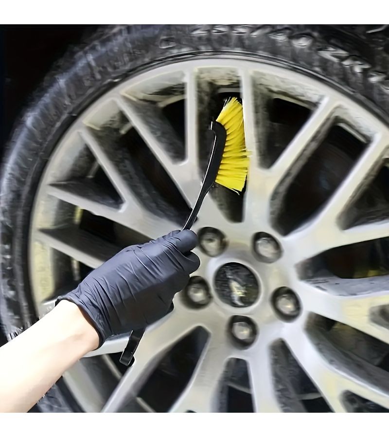 Long Handle Soft Bristle Hub Brush for Wheel Cleaning Durable High Quality Bristles Ergonomic Non Slip Grip for SUV Truck and Sedan Deep Cleaning Stubborn Stain Removal Tool - Image 4