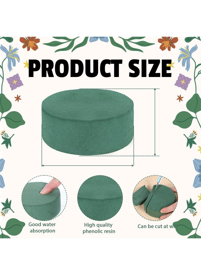 أربع قطع من قوالب إسفنج الزهور الدائرية، 10×10×4 سم، أسطوانية الشكل، مناسبة للزهور الرطبة والجافة، قوالب إسفنجية للزهور الطبيعية والاصطناعية، مثالية لتزيين الغرف، وحفلات الزفاف، والحفلات، وعروض وتصاميم تنسيق الزهور. - Image 2