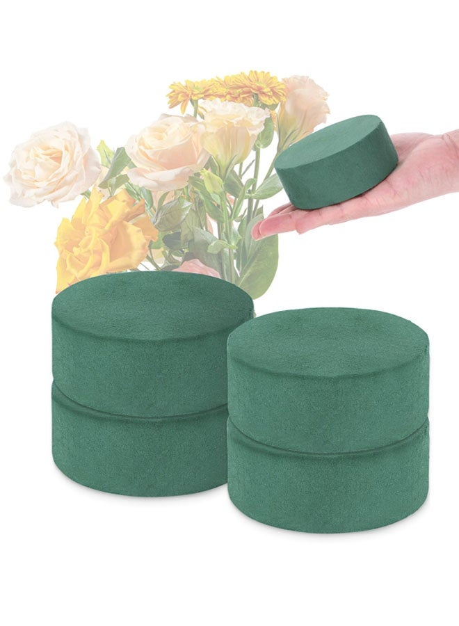 أربع قطع من قوالب إسفنج الزهور الدائرية، 10×10×4 سم، أسطوانية الشكل، مناسبة للزهور الرطبة والجافة، قوالب إسفنجية للزهور الطبيعية والاصطناعية، مثالية لتزيين الغرف، وحفلات الزفاف، والحفلات، وعروض وتصاميم تنسيق الزهور. - Image 1