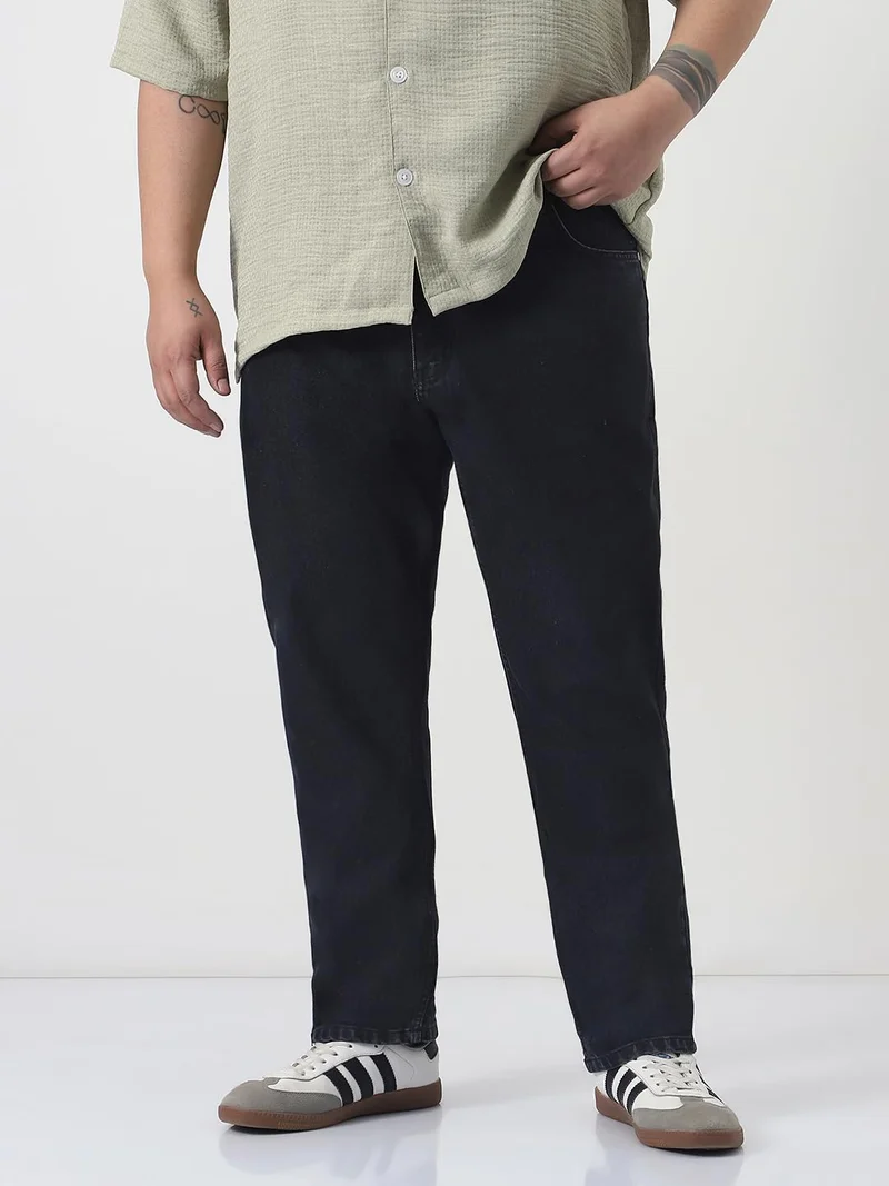 Urbano Plus Men's Black Slim Fit Washed Denim Jeans Stretchable