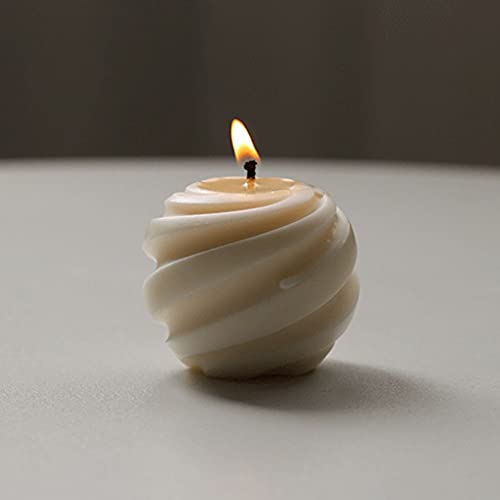 XMOX 1Pcs Spiral Ball Shape Silicone Candle Mold Simplicity Modern Geometry Soap Wax Resin Molds DIY Candles Handmade Mould, Hand Crafts for Home Wedding Dinner Party Decoration (Large) - Image 4