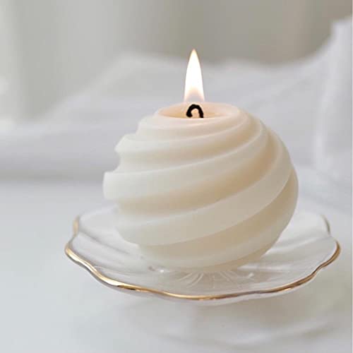 XMOX 1Pcs Spiral Ball Shape Silicone Candle Mold Simplicity Modern Geometry Soap Wax Resin Molds DIY Candles Handmade Mould, Hand Crafts for Home Wedding Dinner Party Decoration (Large) - Image 3