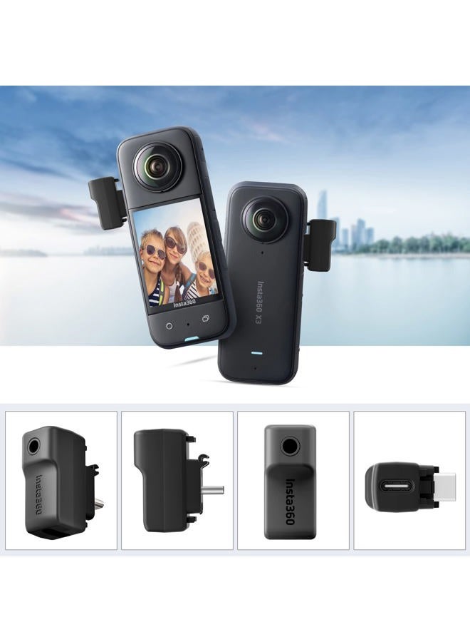 CYNOVA External Microphone Adapter for Insta360 X3 Camera, Type-C and 3.5mm Audio Ports Support Charger and Record for Insta360 X3 Accessories - Image 3