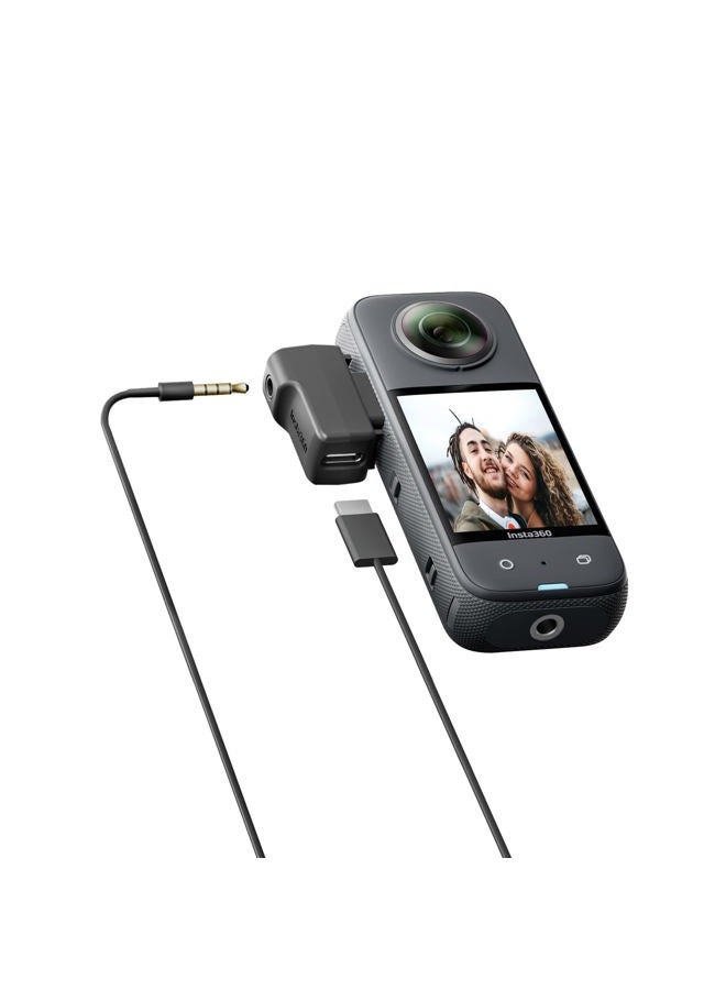 CYNOVA External Microphone Adapter for Insta360 X3 Camera, Type-C and 3.5mm Audio Ports Support Charger and Record for Insta360 X3 Accessories - Image 2