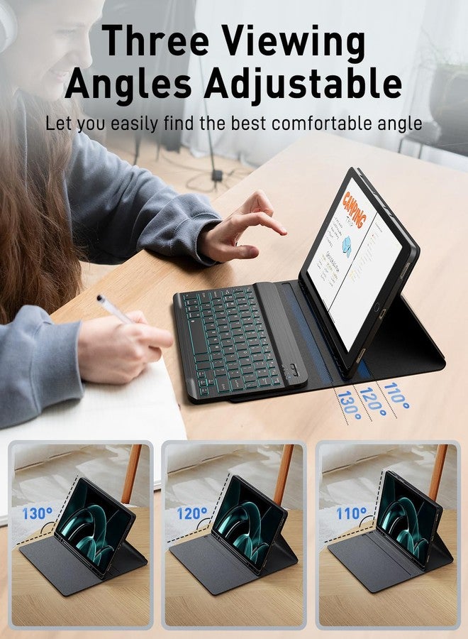 TUNKARMOR for iPad 9th / 8th / 7th Generation 10.2 inch & iPad Air 3rd Gen & iPad Pro 10.5 inch Case with Keyboard 7 Color Backlit - Built in Pencil Holder with Mouse (Black) - Image 4